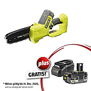 Ryobi ONE+ Maschinenpaket (Akku-Astsäge RY18PS15A-0,18V, 4 Ah Akku & 2A Ladegerät)