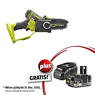 Ryobi ONE+ Maschinenpaket (Akku-Astsäge RY18PSX10A-0,18V, 4 Ah Akku & 2A Ladegerät)