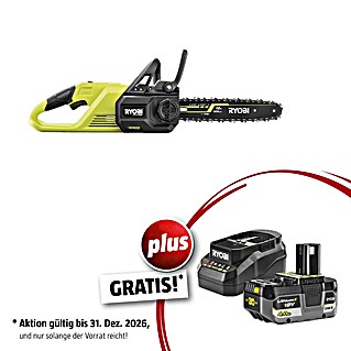 Ryobi ONE+ Maschinenpaket (Akku-Kettensäge RY18CSX30A-0,18V, 4 Ah Akku & 2A Ladegerät)