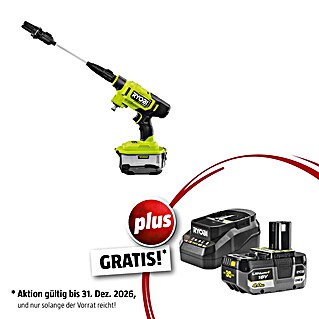 Ryobi ONE+ Maschinenpaket (Akku-Hochdruckreiniger RY18PWX41A-0,18V, 4 Ah Akku & 2A Ladegerät)