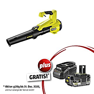 Ryobi ONE+ Maschinenpaket (Akku-Laubbläser RY18BLXC-0,18V, 4 Ah Akku & 2A Ladegerät)