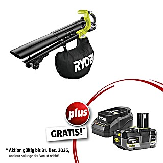 Ryobi ONE+ Maschinenpaket (Akku-Laubsauger OBV18,18V, 4 Ah Akku & 2A Ladegerät)