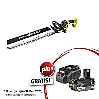 Ryobi ONE+ Maschinenpaket (Akku-Heckenschere RY18HT50A-0,18V, 4 Ah Akku & 2A Ladegerät)