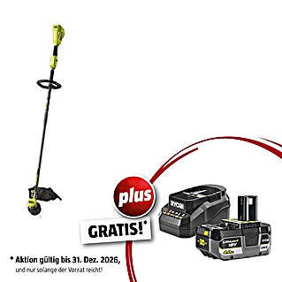 Ryobi ONE+ Maschinenpaket (Akku-Rasentrimmer RY18LTX38A-0,18V, 4 Ah Akku & 2A Ladegerät)
