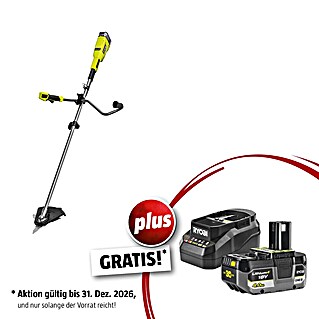 Ryobi ONE+ Maschinenpaket (Akku-Freischneider RY18BCX26A-0,18V, 4 Ah Akku & 2A Ladegerät)