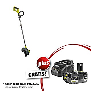 Ryobi ONE+ Maschinenpaket (Akku-Rasenkantenschneider RY18EGA-0,18V, 4 Ah Akku & 2A Ladegerät)