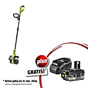 Ryobi ONE+ Maschinenpaket (Akku-Bodenhacke RY18CVA-0,18V, 4 Ah Akku & 2A Ladegerät) | BAUHAUS