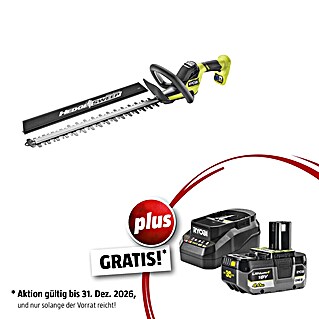 Ryobi ONE+ Maschinenpaket (Akku-Heckenschere RY18HTX60A-0,18V, 4 Ah Akku & 2A Ladegerät)