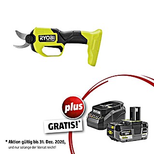Ryobi ONE+ Maschinenpaket (Akku-Gartenschere RY18SCXA-0,18V, 4 Ah Akku & 2A Ladegerät)