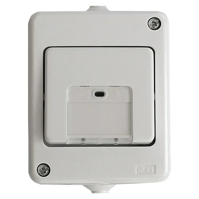 Voltomat FLUID Conmutador para estancias con humedad - Blanco, Colocar, IP44 - Caja de interruptor blanca IP44 impermeable de superficie, ideal para uso en exteriores. Caja eléctrica resistente y fiable.