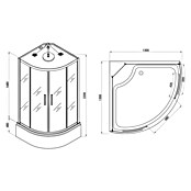 Sanotechnik Kompletni tuš Cuba  (Črna/srebrna, 130 x 130 x 220 cm) | Kompletne tuš kabine | Tuš kabine | Tuširanje | Kopalnica in sanitarije | Izdelki | BAUHAUS