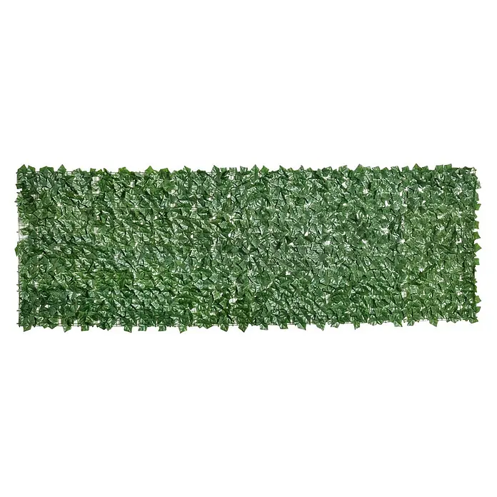 Outsunny Sichtschutzelement - Sonstiges, Dunkelgrün - Künstliche grüne Efeu-Heckenmatte mit realistischen Plastikblättern auf einem Gitter.