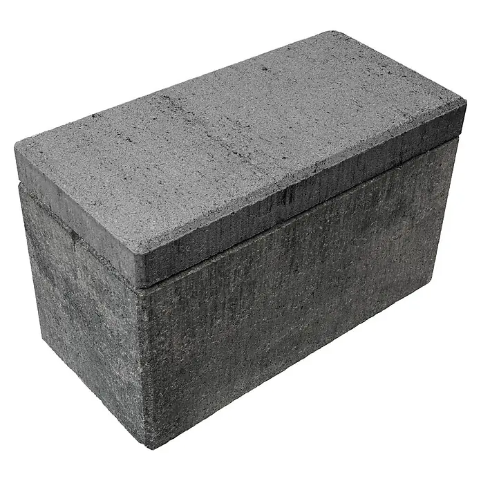 Diephaus Mauerstein Lima - 40 x 20 x 20 cm, Graphit, Beton - Grauer rechteckiger Betonpflasterstein mit strukturierter Oberfläche.