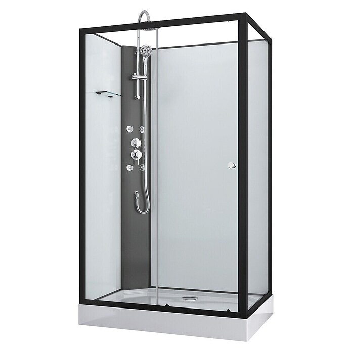 Sanotechnik Kompletni tuš Viva  (Bela/črna, 80 x 120 x 225 cm) | Kompletne tuš kabine | Tuš kabine | Tuširanje | Kopalnica in sanitarije | Izdelki | BAUHAUS
