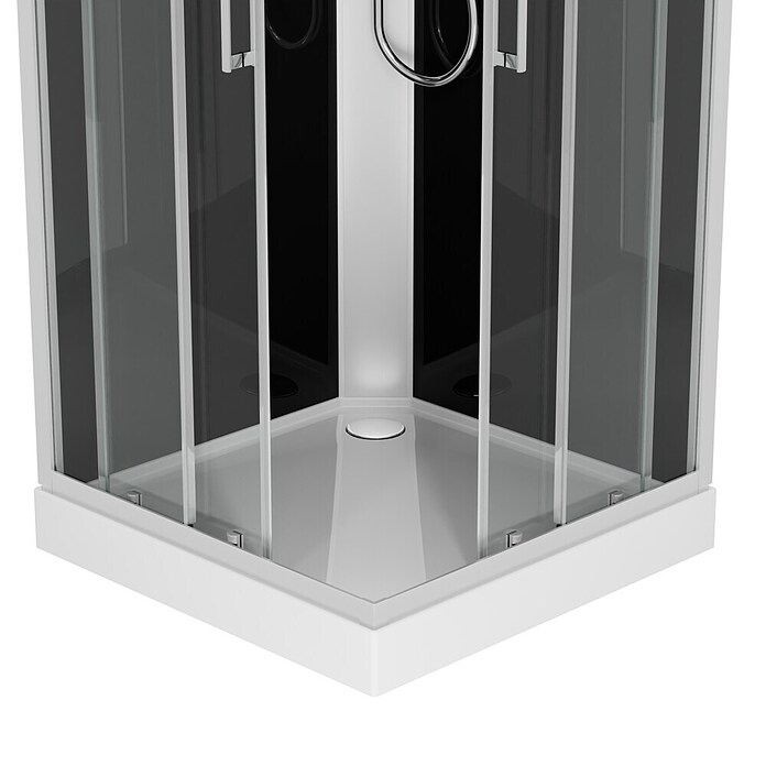 Sanotechnik Kompletni tuš Miami  (Črna/srebrna, 90 x 90 x 215 cm) | Kompletne tuš kabine | Tuš kabine | Tuširanje | Kopalnica in sanitarije | Izdelki | BAUHAUS