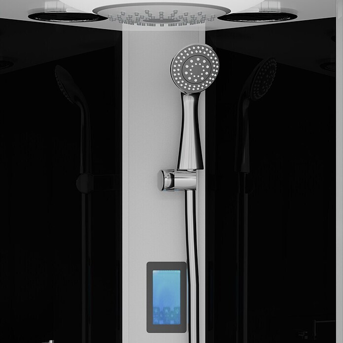 Sanotechnik Kompletni tuš Miami  (Črna/srebrna, 90 x 90 x 215 cm) | Kompletne tuš kabine | Tuš kabine | Tuširanje | Kopalnica in sanitarije | Izdelki | BAUHAUS