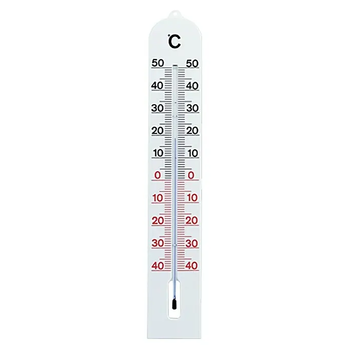 TFA Dostmann Termómetro - Analógico, L x An x Al: 6,8 x 1 x 41 cm, Blanco - Imagen de un termómetro para medir la temperatura en grados Celsius.