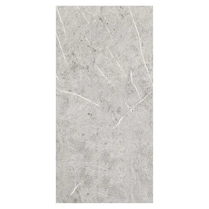 Panel de pared Piedra - 60 x 30 cm, Gris, 2 ud. - Superficie de mármol gris claro con vetas blancas.