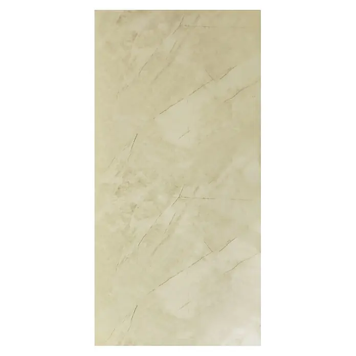 Panel de pared Travertino - 60 x 30 cm, Beige, 2 ud. - Superficie beige claro con aspecto de mármol y sutiles vetas más oscuras.