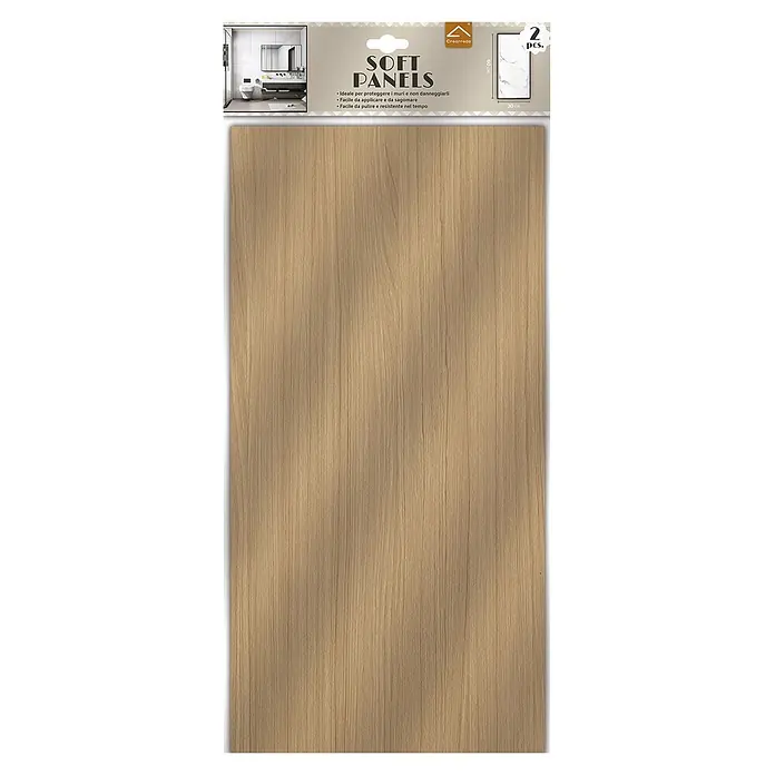 Panel de pared Roble - 60 x 30 cm, Roble, 2 ud. - Paneles suaves efecto madera clara para protección de paredes, paquete de 2, 60x30 cm.