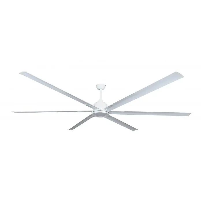 Vam Deckenventilator Energiespar Deckenventilator THE BIG 245 weiß - weiß, 2.450 mm, 47 W - Weißer Deckenventilator mit sechs langen Flügeln und integrierter LED-Beleuchtung für effektive Luftzirkulation.