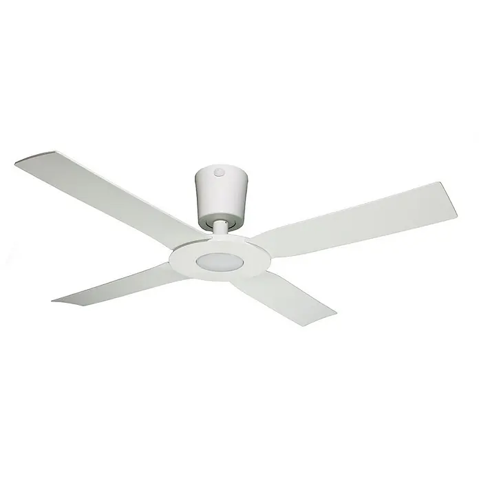 Vam Deckenventilator Vam Deckenventilator PACIFIC LED Weiß 142 cm - ALU NATUR, 1.420 mm, 31 W - Weißer Deckenventilator mit vier Flügeln und integriertem LED-Licht.