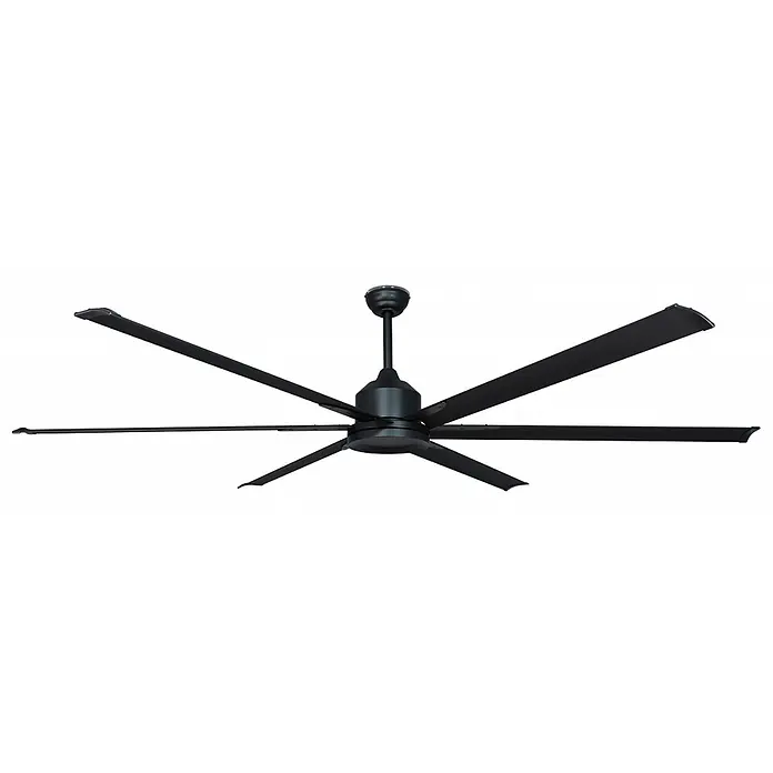 Vam Deckenventilator THE BIG 210 WI-FI Schwarz - Schwarz, 2.130 mm, 47 W - Schwarzer moderner Deckenventilator mit sechs Flügeln und Stabmontage.