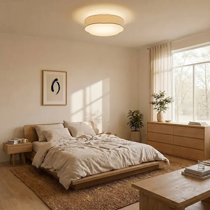 Lindby LED Deckenlampe in beige, weiß, Deckenleuchte rund online kaufen bei BAUHAUS