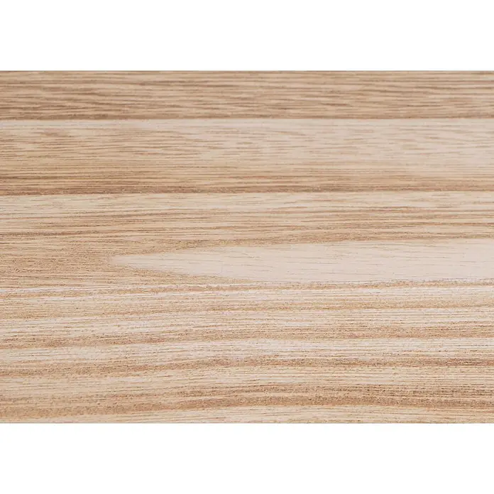 Berlinlodge Holzregal Wandregal - Anzahl Böden: 3 Stk., Einhängen, Natur - Nahaufnahme einer hellbraunen Holzmaserung mit horizontalen Linien, geeignet für Tisch oder Paneel.
