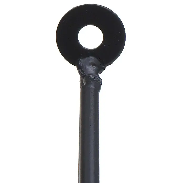 Berlinlodge Holzregal Wandregal - Anzahl Böden: 3 Stk., Einhängen, Natur - Schwarze Metallstange mit angeschweißter Öse oben.