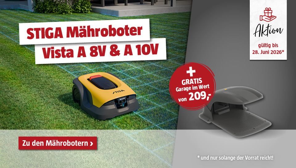 Aktion Stiga Mähroboter mit gratis Garage