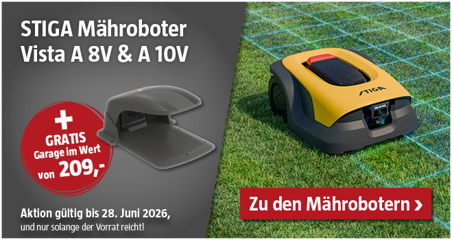 Aktion Stiga Mähroboter mit gratis Garage