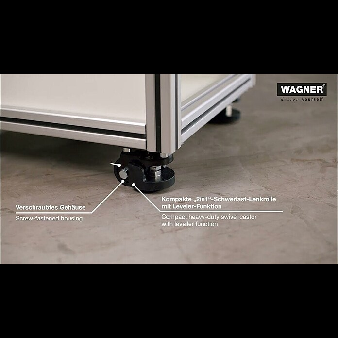 Wagner System Möbel-Lenkrolle RO 7950 (Durchmesser Rollen: 50 mm, Traglast: 300 kg, Kugellager, Mit Platte) | BAUHAUS