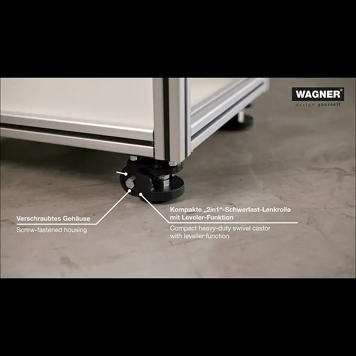 Wagner System Transportgeräte-Lenkrolle RO 6940 - Durchmesser Rollen: 40 mm, Traglast: 100 kg, Kugellager, Mit Platte - Heavy Duty: Extreme Performance
