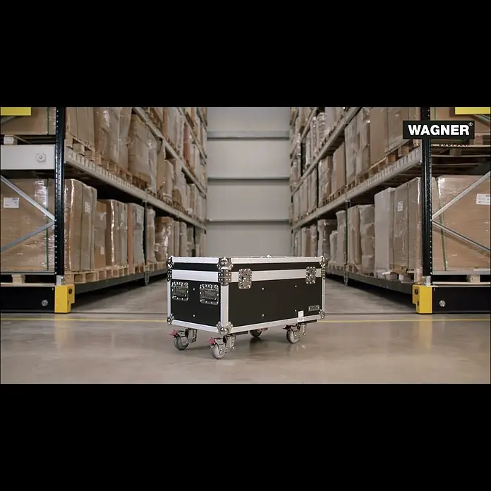 Wagner System Transportgeräte-Lenkrolle RO 0910 - Durchmesser Rollen: 100 mm, Traglast: 120 kg, Kugellager, Mit Platte und Feststeller - Shock Control: Sicheres Bewegen sensibler Lasten