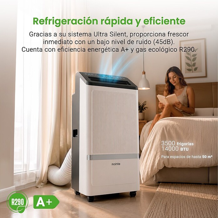 Rointe Aire acondicionado portátil Alghero 3500 (3.500 W, Tamaño de la estancia: 20 m² - 40 m², Blanco) | BAUHAUS