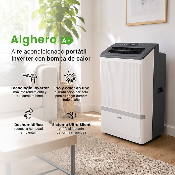 Rointe Aire acondicionado portátil Alghero 3000 (3.500 W, Tamaño de la estancia: 20 m² - 30 m², Blanco) | BAUHAUS
