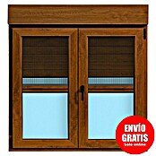 Ventana de PVC practicable-oscilobatiente (120 x 118 cm, Derecha, Marrón, Con persiana de PVC y mosquitera) | BAUHAUS
