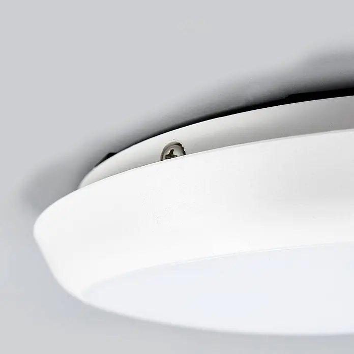 Arcchio Deckenleuchte Augustin - weiß / opal, weiß / opal - Weiße flache LED-Deckenleuchte mit sichtbarer Befestigungsschraube.