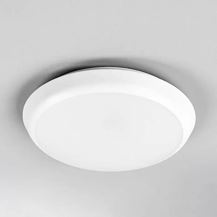 Arcchio Deckenleuchte Augustin - weiß / opal, weiß / opal - Weiße, runde Deckenleuchte für die Aufputzmontage mit mattiertem Diffusor.