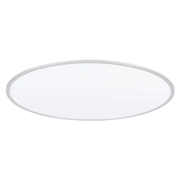 Lindby Deckenleuchte Narima - L x B x H: 100 x 100 x 5,2 cm, alu / grau / zink, weiß / opal - Ovalförmige LED-Deckenleuchte mit weißem Diffusor und schlankem silbernem Rahmen.