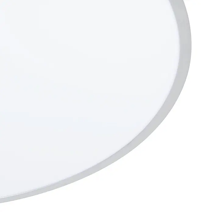 Lindby Deckenleuchte Narima - L x B x H: 100 x 100 x 5,2 cm, alu / grau / zink, weiß / opal - Rundes weißes LED-Panel mit hellgrauem oder silberfarbenem Rahmen.
