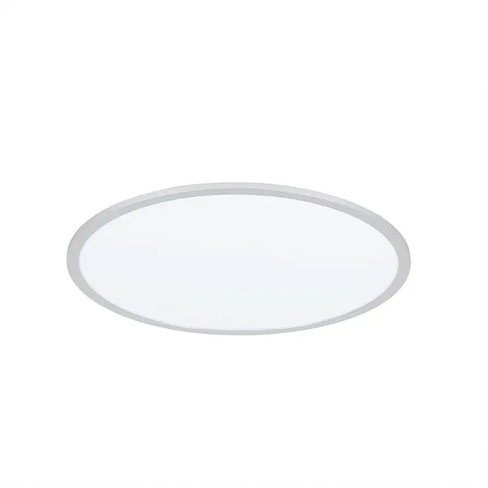 Lindby Deckenleuchte Narima - L x B x H: 60 x 60 x 5,2 cm, alu / grau / zink - Ovales LED-Panel mit weißem Diffusor und silbergrauem Rahmen.