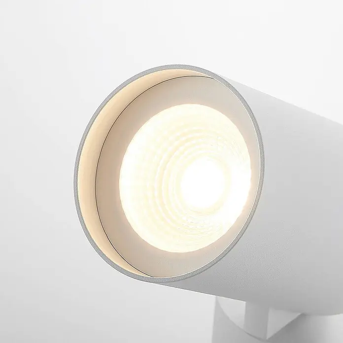 Arcchio Deckenstrahler Thabo - weiß / opal, weiß / opal - Weißer zylindrischer LED-Strahler mit heller, gemusterter Lichtquelle.