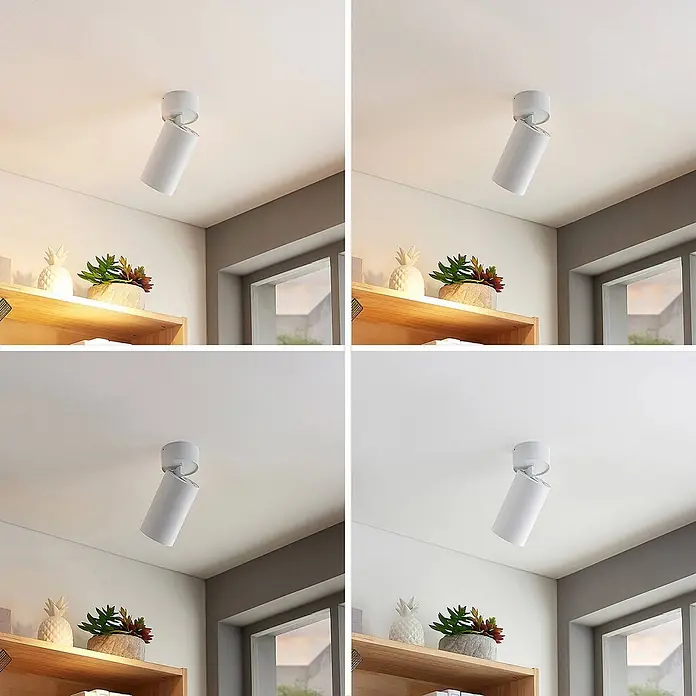 Arcchio Deckenstrahler Thabo - weiß / opal, weiß / opal - Weißer zylindrischer Deckenstrahler zeigt einstellbare Lichtfarben von warmweiß bis kaltweiß.