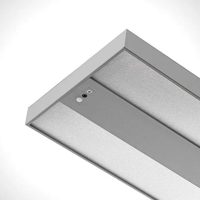 Arcchio Stehleuchte Logan Ultra - alu / grau / zink, alu / grau / zink - Silber-graue Unterbauleuchte mit perforierten Abdeckungen und zwei Bedientasten.