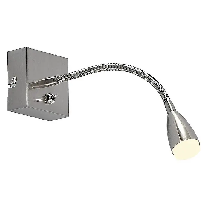Lindby Wandleuchte Jolka - L x B x H: 30 x 7 x 7 cm, alu / grau / zink, alu / grau / zink - Gebürstete Metall-Wandleselampe mit flexiblem Schwanenhals und Kippschalter.