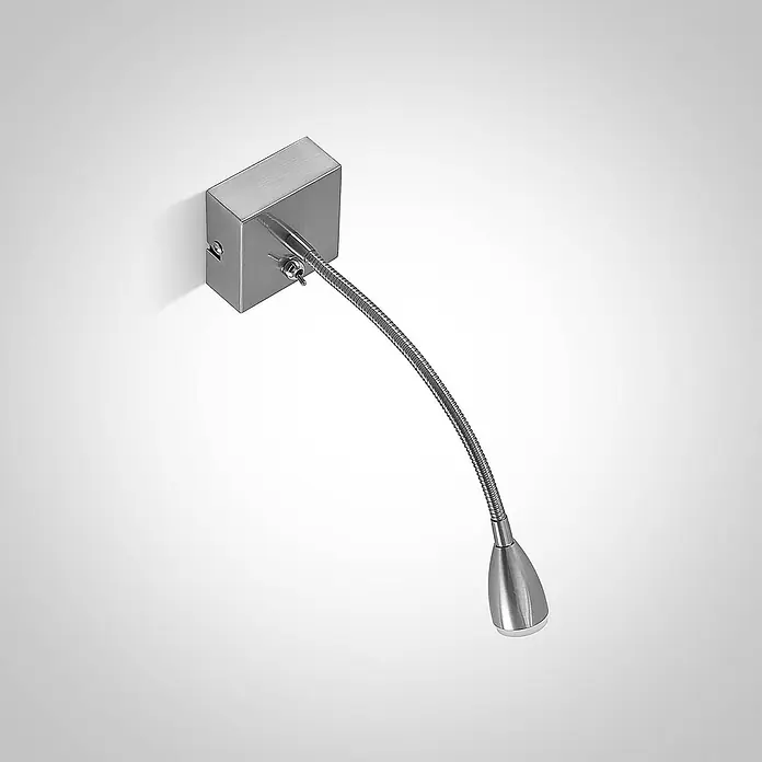 Lindby Wandleuchte Jolka - L x B x H: 30 x 7 x 7 cm, alu / grau / zink, alu / grau / zink - Wandmontierte Leselampe aus gebürstetem Metall mit flexiblem Schwanenhals und Kippschalter.