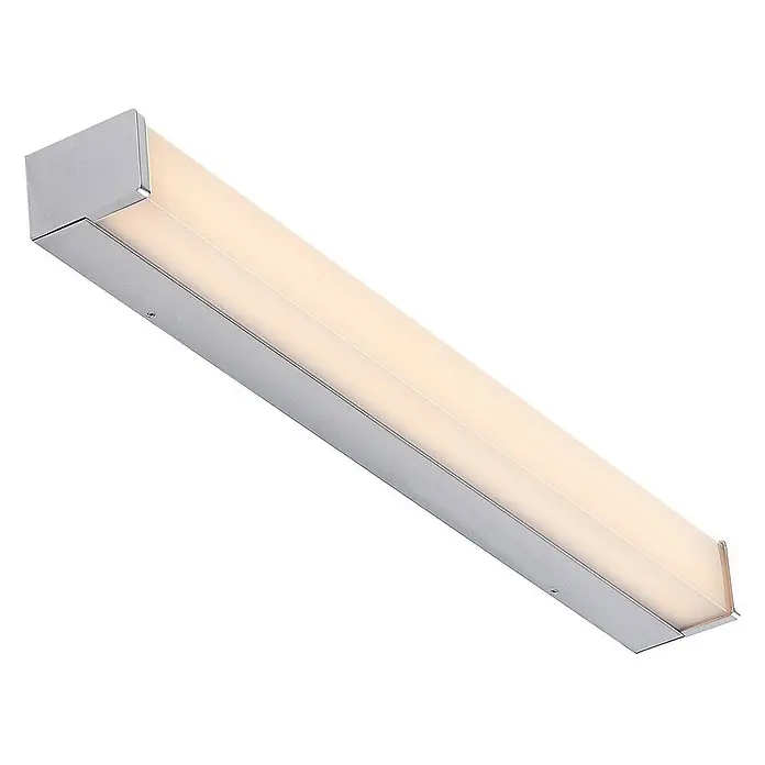 Lindby Wandleuchte Klea - L x B x H: 7 x 60 x 5 cm, chrom / silber - Silberne lineare LED-Leuchte mit milchiger Abdeckung.