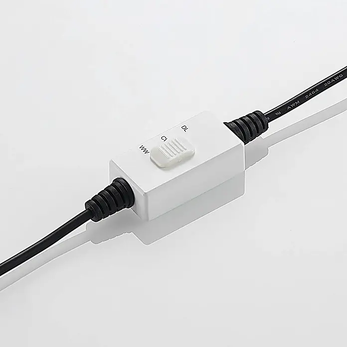 Arcchio Einbaupanel Vinas - L x B x H: 62 x 62 x 9 cm - Weißer Inline-Kabelschalter mit durchscheinendem Schieber zur Einstellung der Lichtfarbtemperatur.